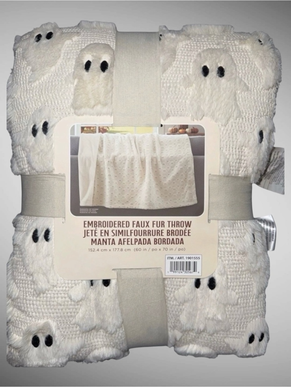 Viral Costco Halloween Faux Fur Throw Blanket Ghosts NWT TikTok